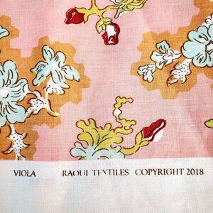 2018 Raoul Textiles Viola Designer Fabric 2.25 Yards 20" W Botanical Pink Luxury